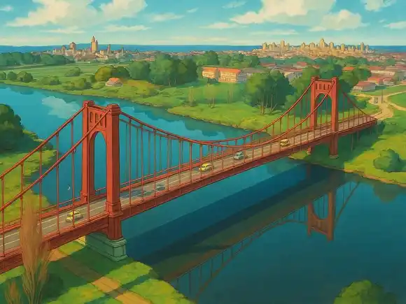 Personas y lugares de Necochea, en la versión animada de Studio Ghibli
