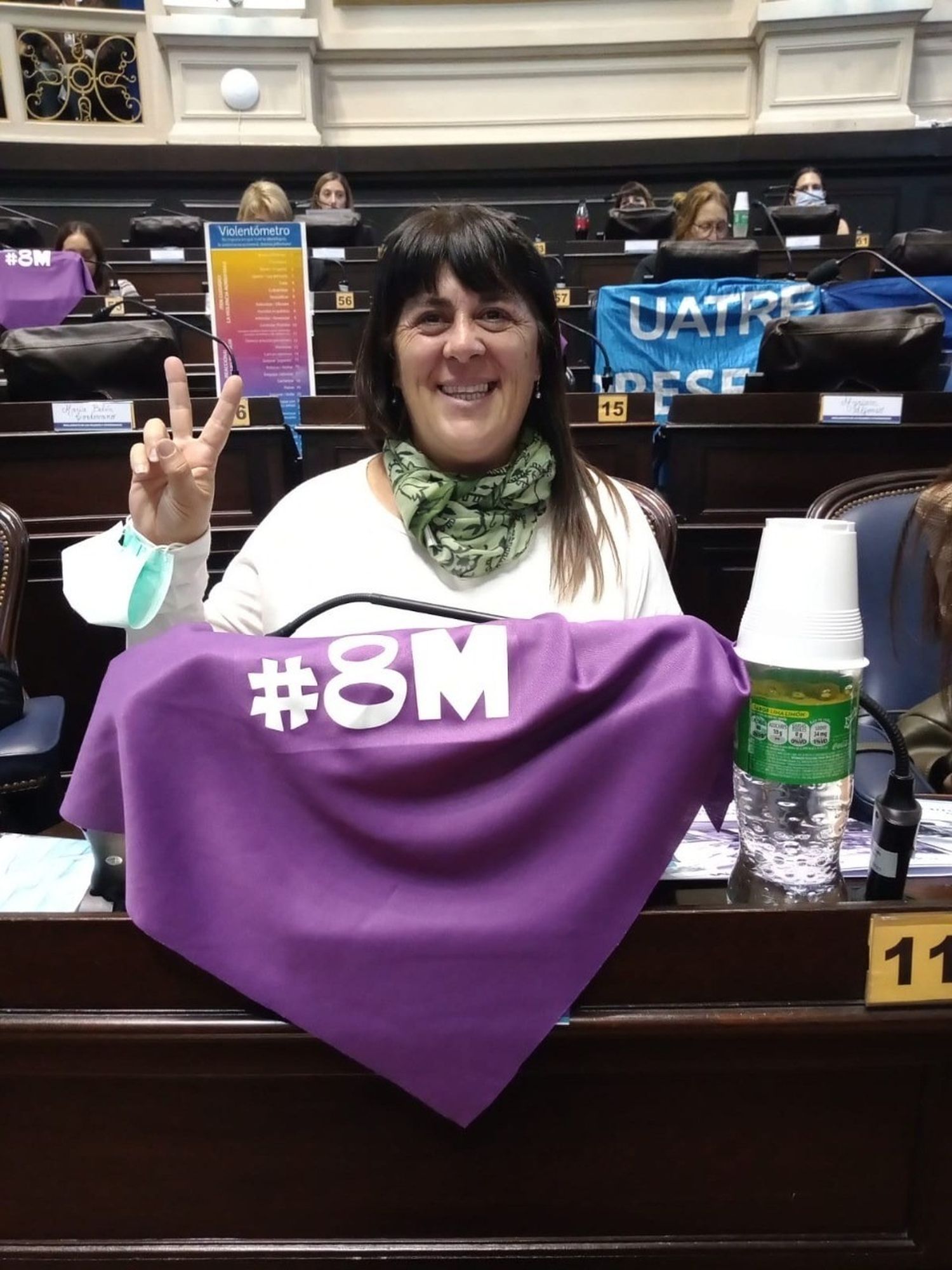 Durante su participación en el 3er. Parlamento de Mujeres y Disidencias en la Cámara de Diputados bonaerense.