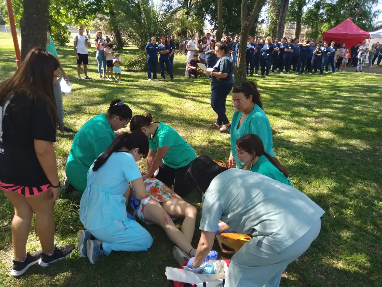 Se desarrollaron simulacros de la Cruz Roja