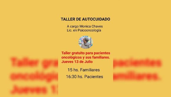 Taller gratuito de autocuidado en la sede de Lalcec