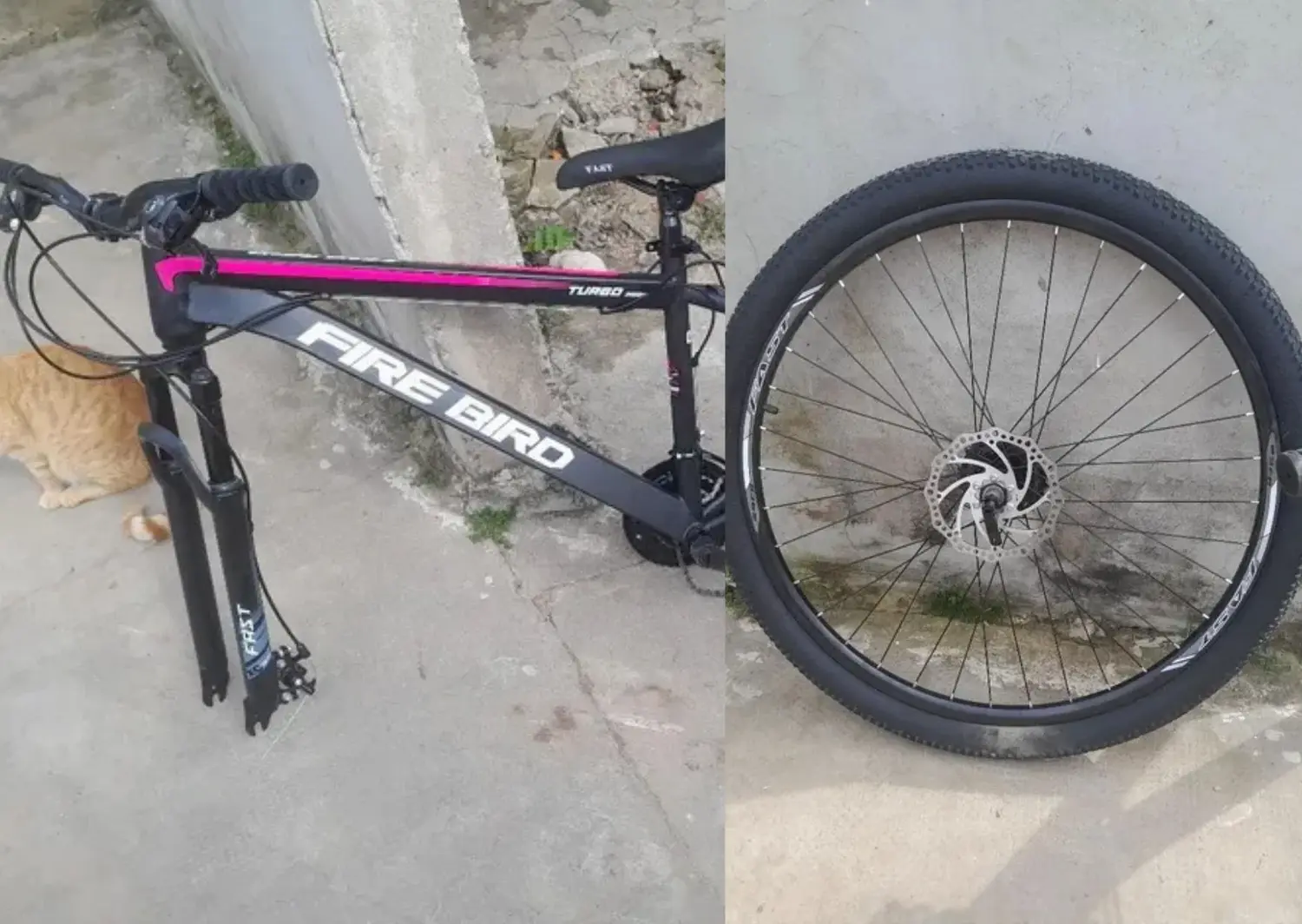 Así quedó la bicicleta después del robo.