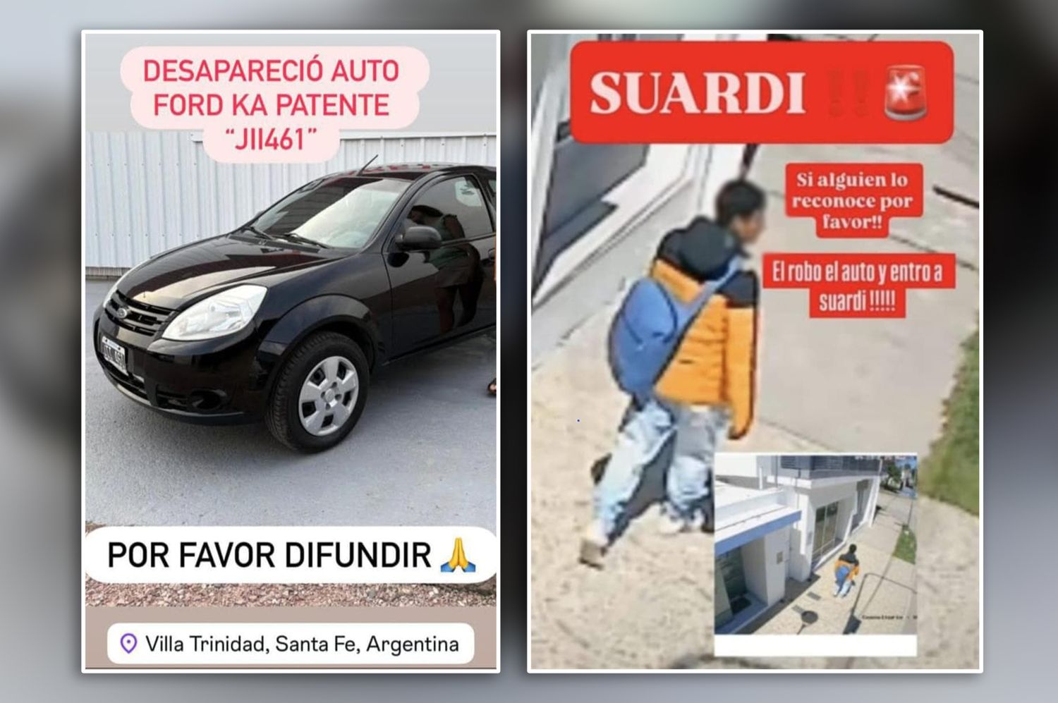 Robaron un auto en la región y denuncian que fue visto camino a Rafaela: el pedido de ayuda para encontrarlo