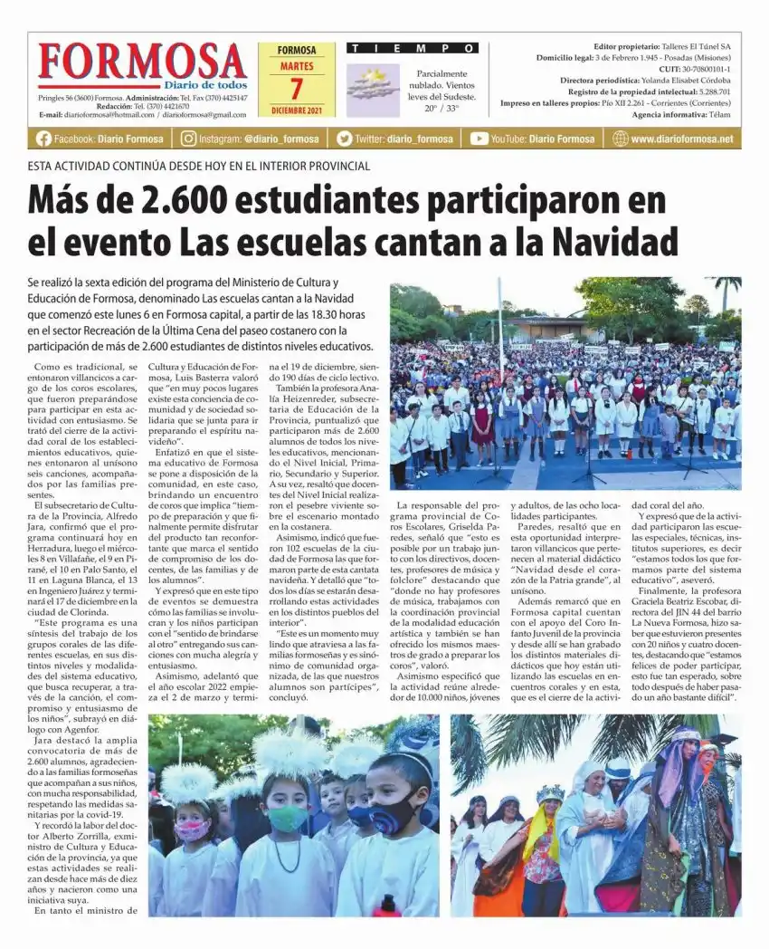 Tapa y Contratapa 7 de diciembre de 2021