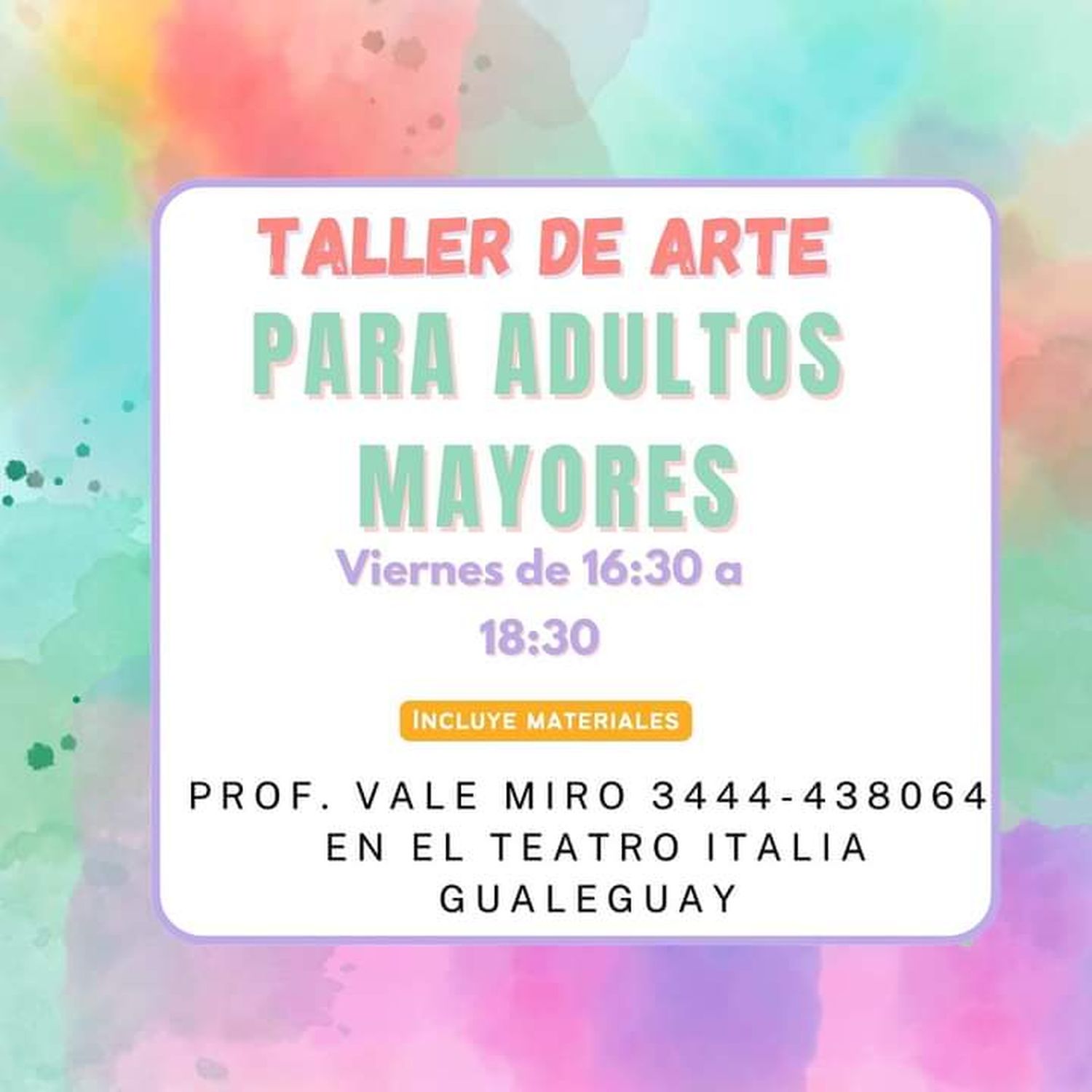 Teatro Italia: Nuevo Taller de Arte para niños y adultos