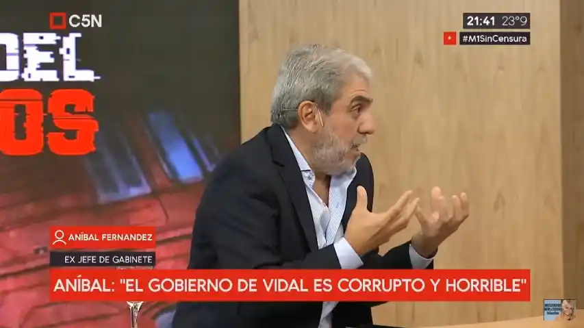 Aníbal Fernández, durísimo contra María Eugenia Vidal: "Su gobierno es corrupto"