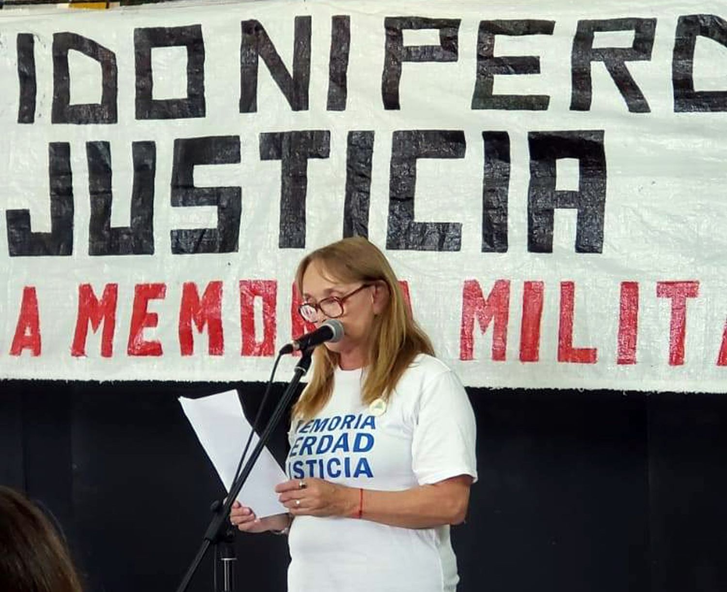 En acto. Por la Memoria Militante que la tiene vigente, en pos de conseguir la verdad