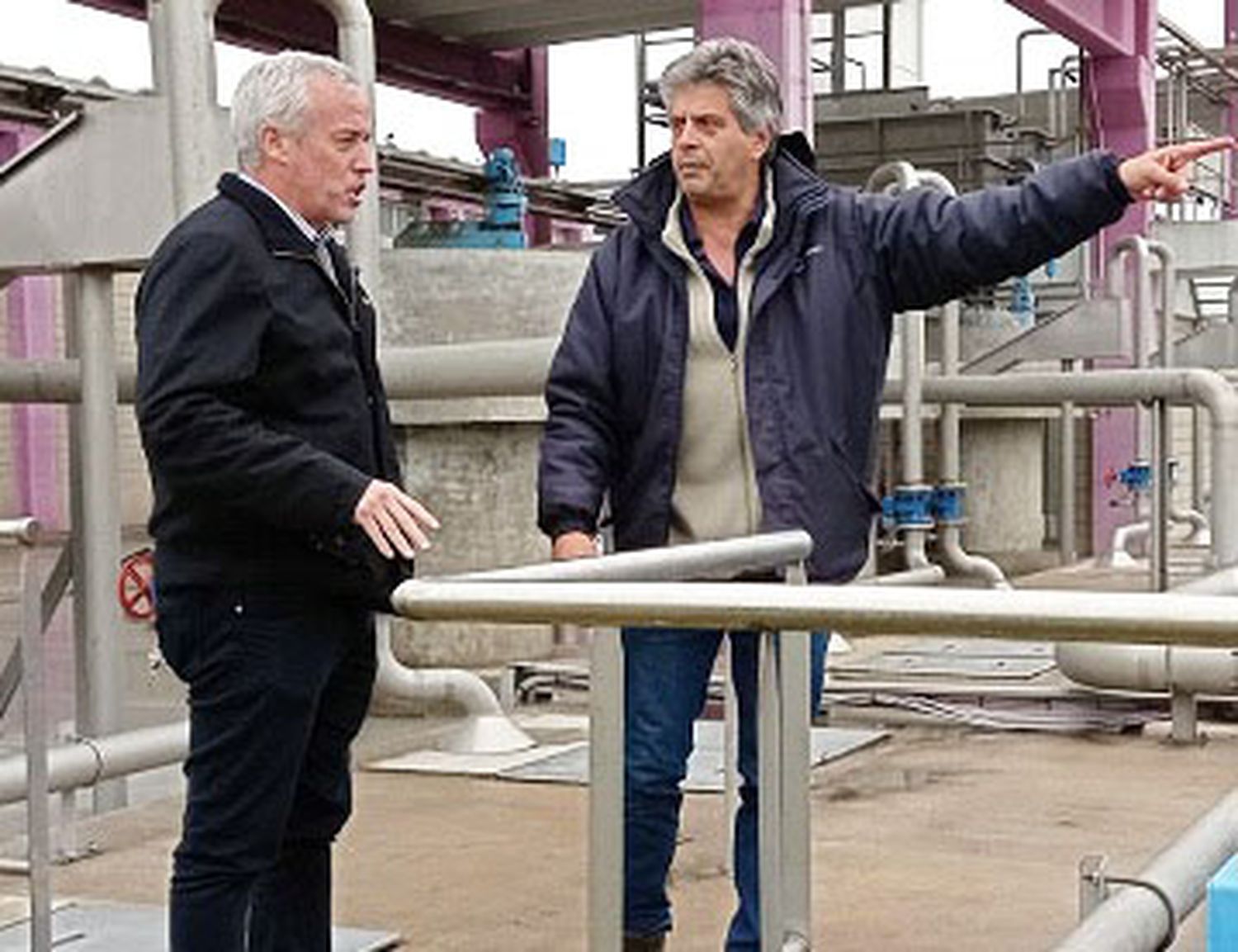 Migueles visitó la planta de efluentes de Mar del Plata