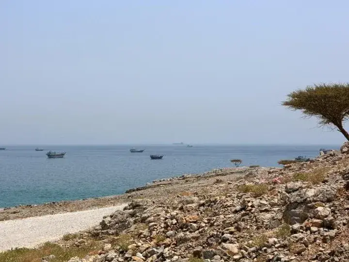 Estrecho de Ormuz observado desde Khasab, un pequeño poblado en el norte de Omán.
