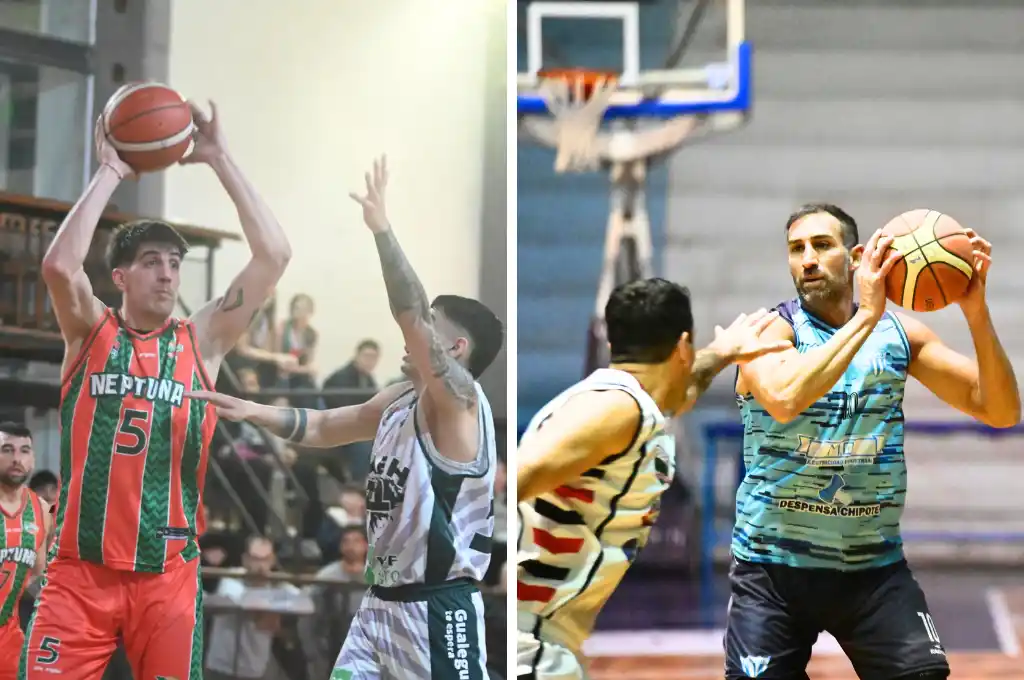 Tomás Leuze (Neptunia) y Matías Novello (Juventud), los pivotes de referencia en uno y otro.