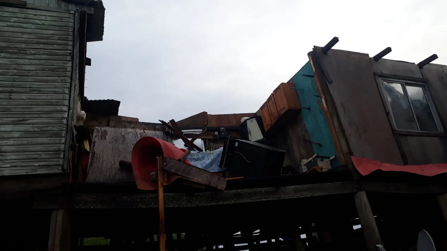 Temporal: así quedó la vivienda de un  vecino de la isla