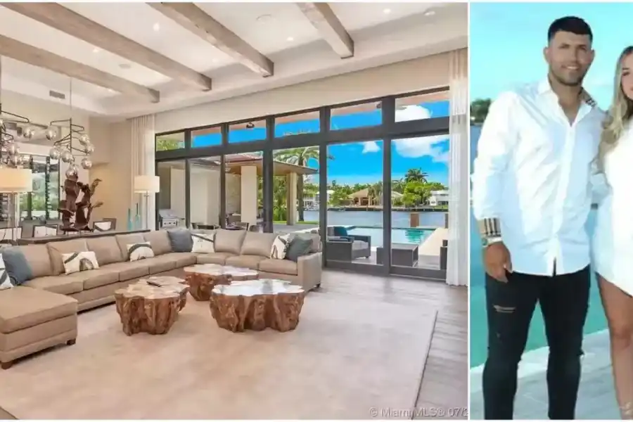 Un sueño: así es la lujosa mansión del Kun Agüero y su novia en Miami