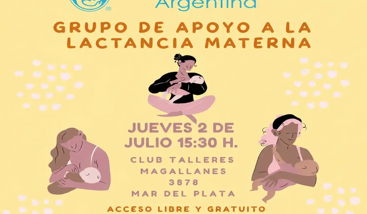 La Liga de la Leche invita a un nuevo encuentro gratuito de apoyo a la lactancia en Mar del Plata