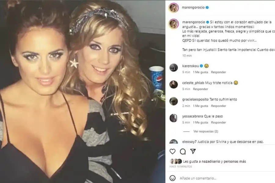 Rocío Marengo, amiga y compañera de Silvina compartió su dolor