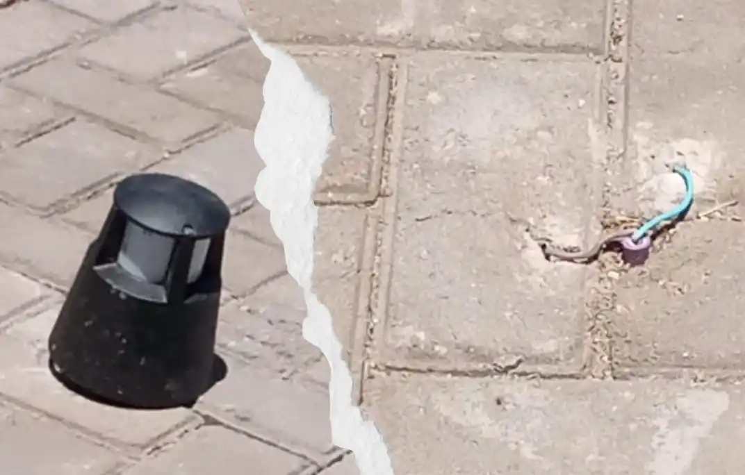 Imágenes de los artefactos vadalizados. Foto: Gobierno de Santa Isabel.