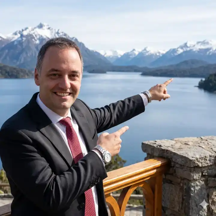 Adorni viajó en familia a un hotel de lujo en Bariloche.