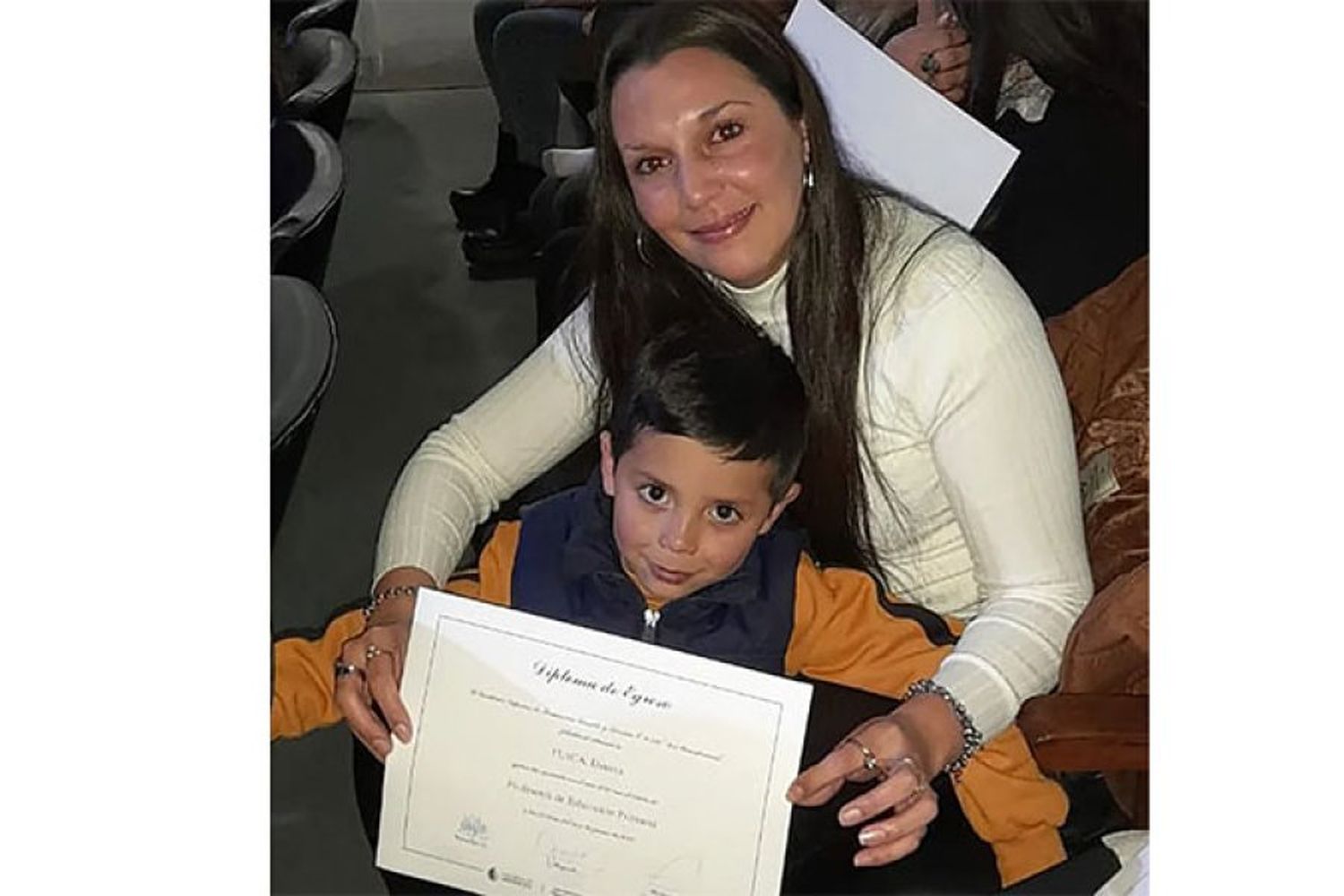 Con Ciro, su hijo de 5 años