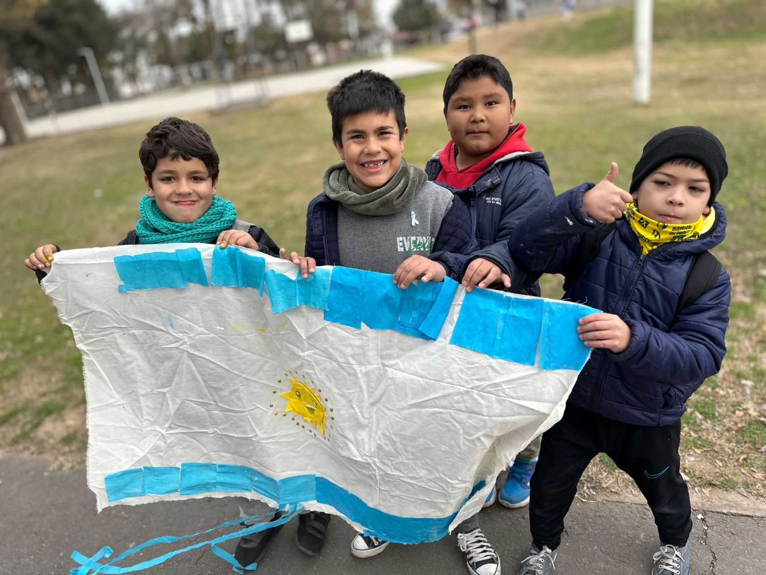 Los niños trabajaron temáticas relacionadas al Día de la Bandera.
