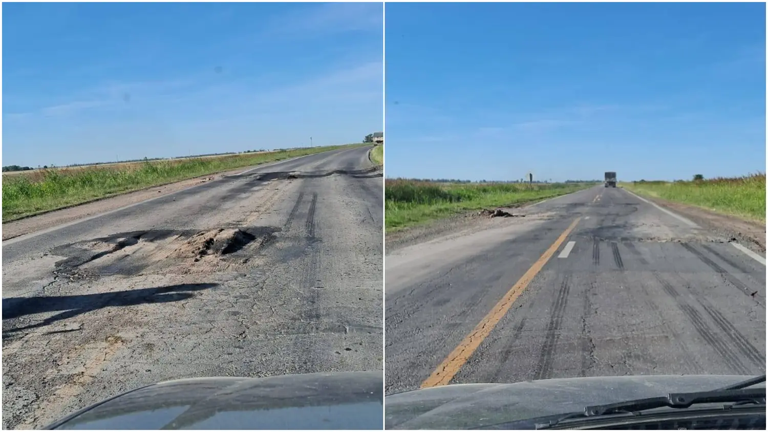 Periodista de Lincoln advirtió sobre un pozo gigante en la Ruta 50 y desató una ola de reclamos vecinales