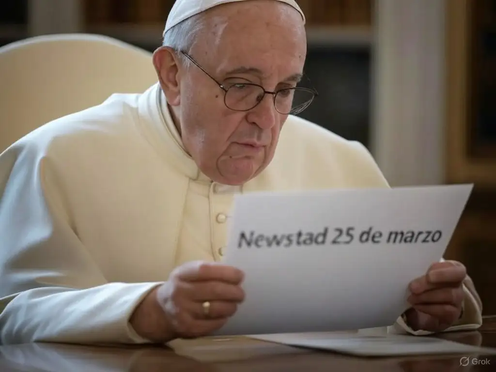 Santoral. Francisco, leyendo el Santoral del 25 de marzo.