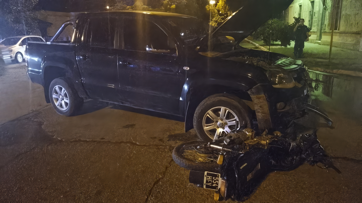 El choque ocurrió en Las Heras y Sarmiento. Foto: Policía Bonaerense.