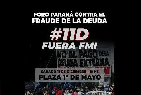 Paraná: organizaciones se movilizarán contra el FMI 