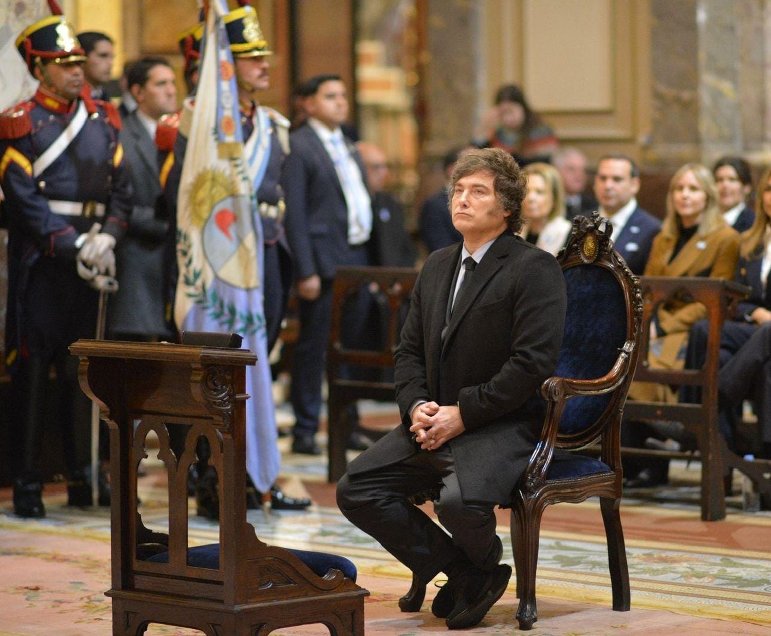 Milei encabezó el Tedeum del 25 de Mayo, donde no saludó a Jorge Macri ni a Villarruel