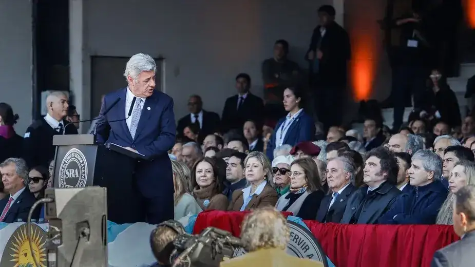 Nicolás Pino reclamó el fin de las retenciones y destacó el aporte del campo en la apertura oficial de La Rural