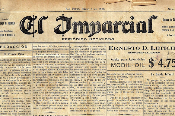 El Imparcial cumplió 100 años: los títulos de su primer ejemplar publicado en 1923