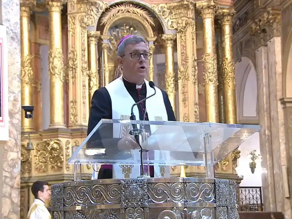El Arzobispo realizó la homilía con el presidente Javier Milei presente. Foto: Captura