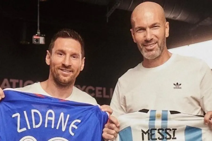 Encuentro estelar entre Messi y Zidane: Maradona, Francescoli, Aimar y la gloria que los une