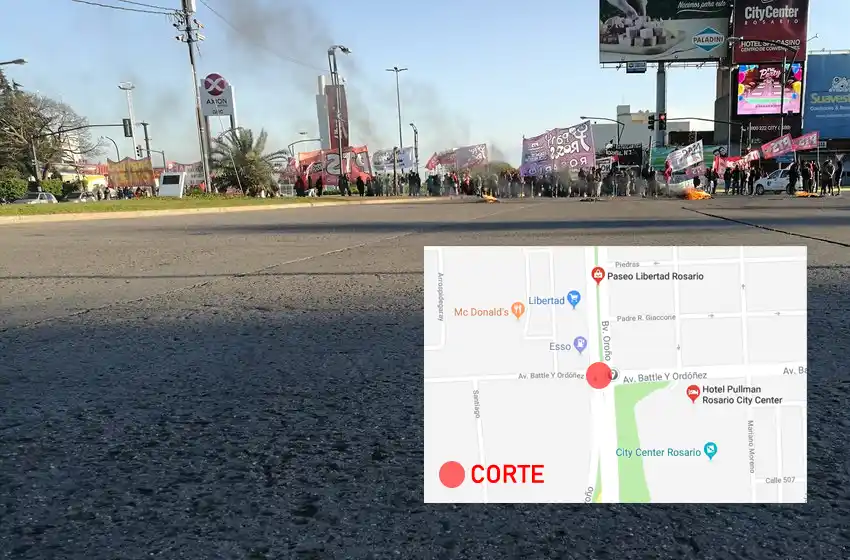Paro general: los cortes de tránsito, piquetes y manifestaciones en Rosario
