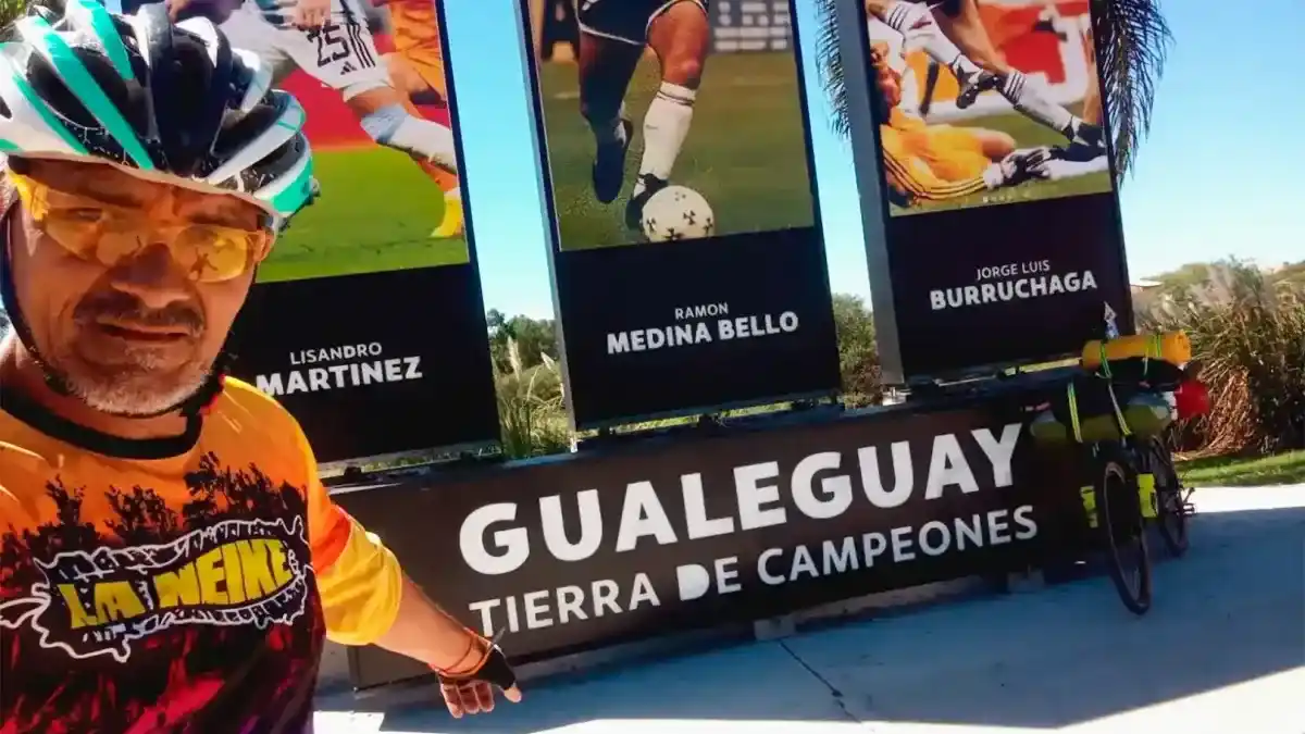 Un entrerriano celebró su jubilación con una travesía en bicicleta por toda la provincia