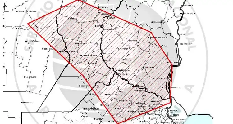 Alerta a muy corto plazo por “tormentas severas, lluvias intensas con ráfagas y caída de granizo”