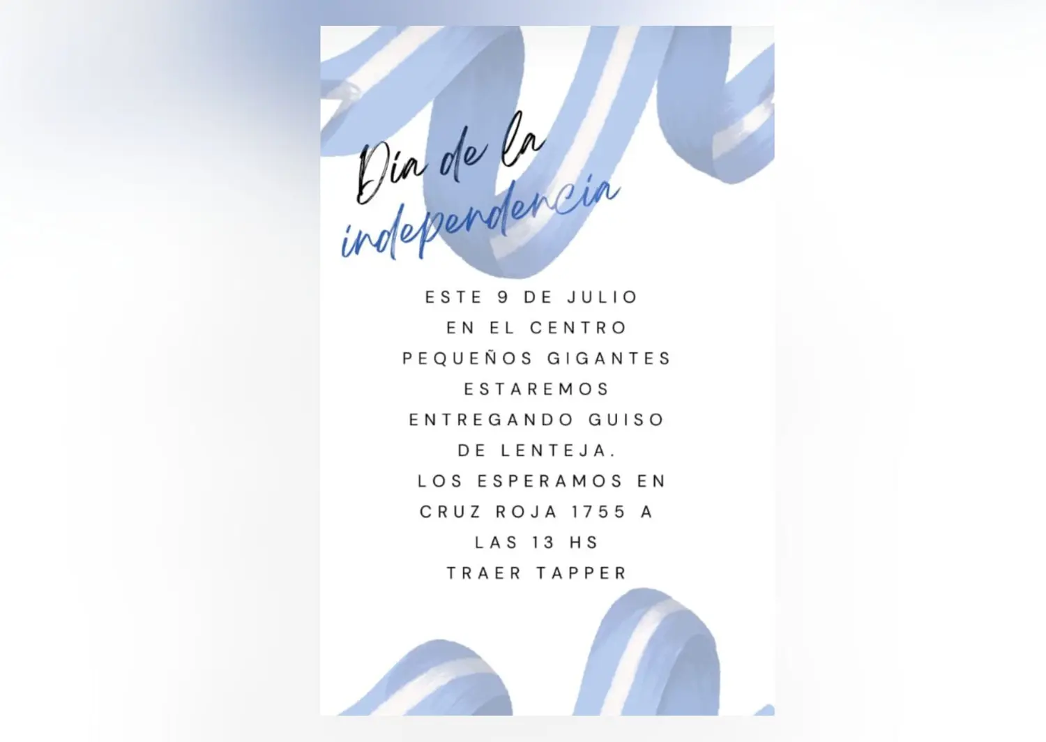 Día de la Independencia: guiso de lentejas en el comedor Pequeños Gigantes