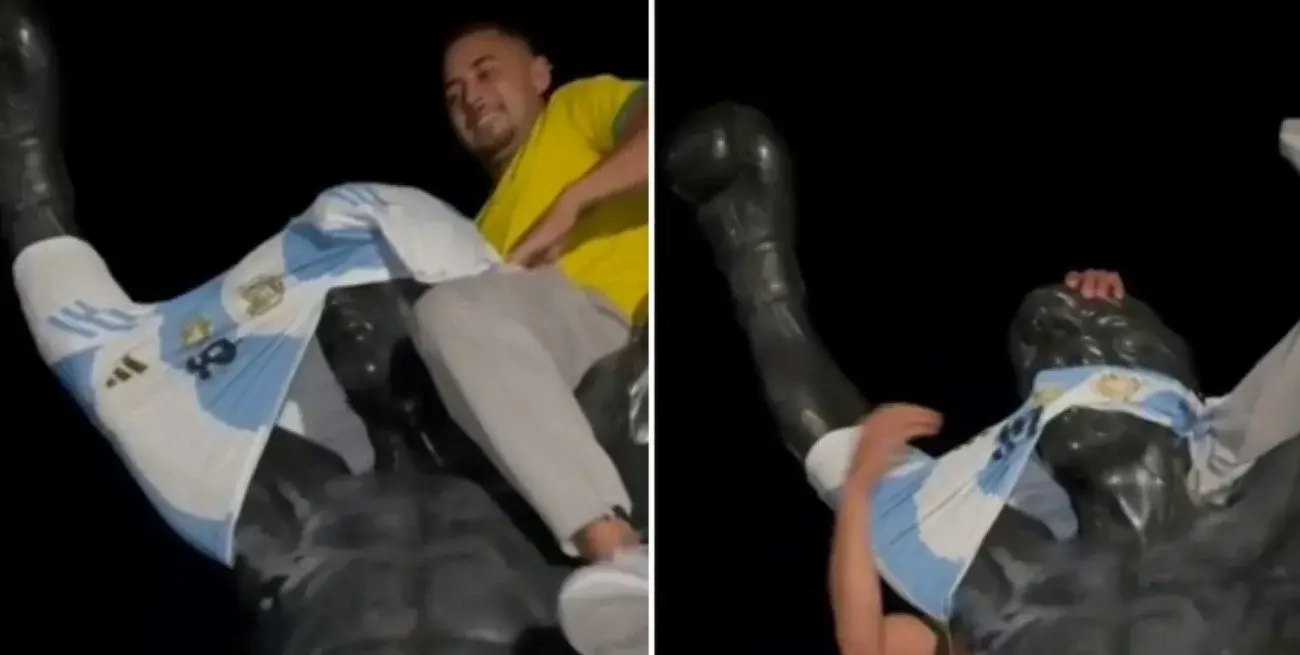 Hinchas de Brasil usaron una camiseta argentina para “mufar” a la Scaloneta