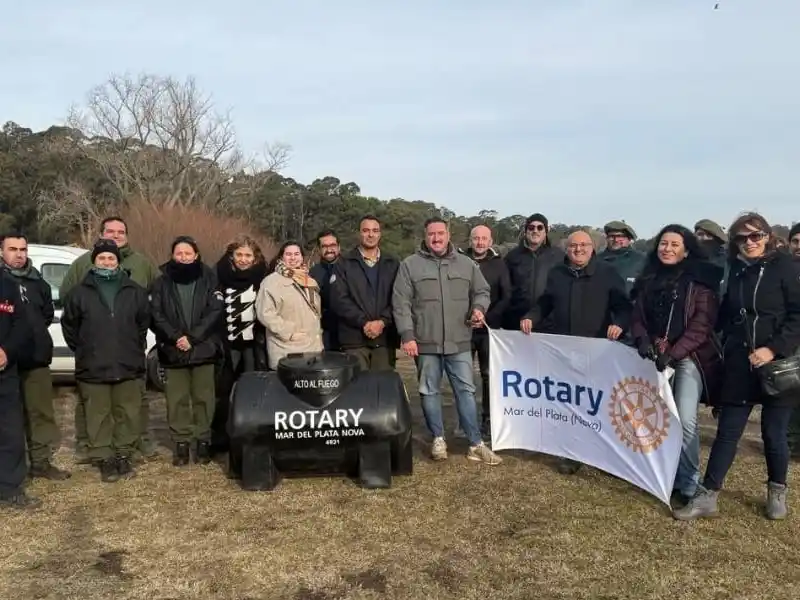 “Alto al Fuego”: donaron un tanque de agua para prevenir incendios en la Reserva Laguna de los Padres