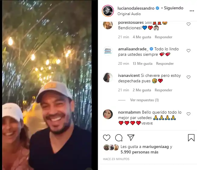 La publicación de Luciano D'Alessandro similar a la de María Alejandra Requena. Foto: Instagram