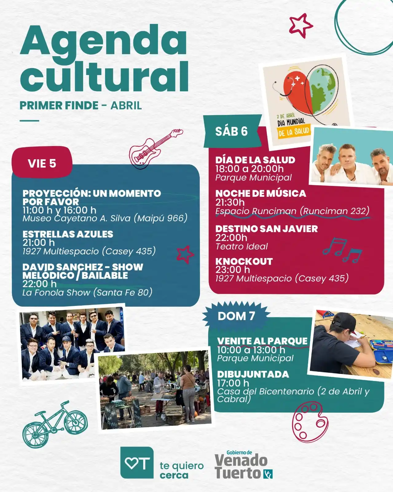 Agenda cultural primer fin de semana de abril