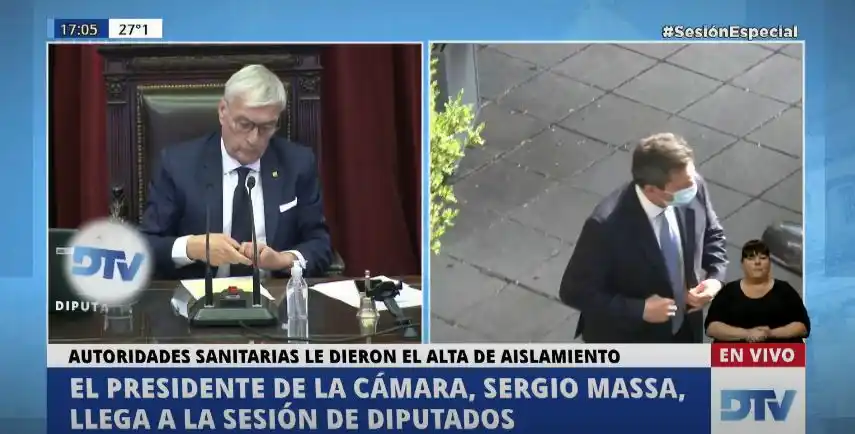 Massa, negativo de Covid: Volvió a Diputados y hubo aplausos aunque también críticas