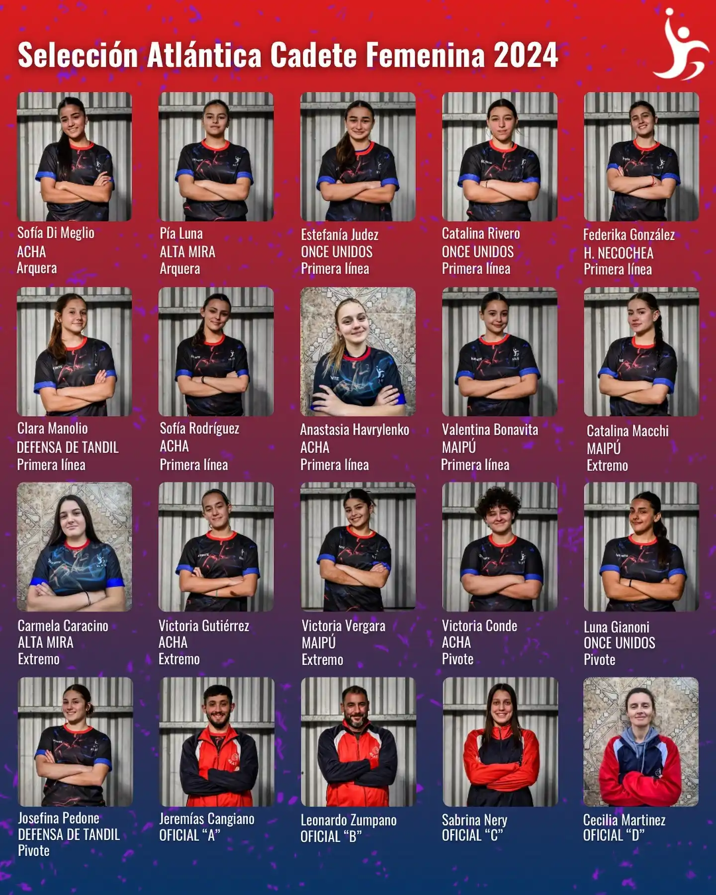 El plantel de Atlántica en el Campeonato Argentino de Selecciones