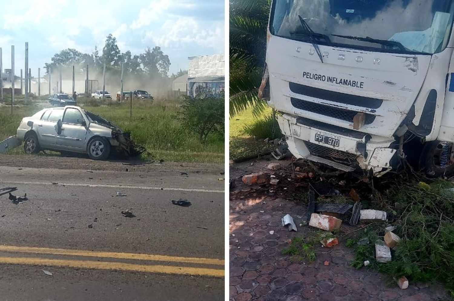 Accidente fatal en Vera: un choque frontal entre un auto y un camión dejó un muerto