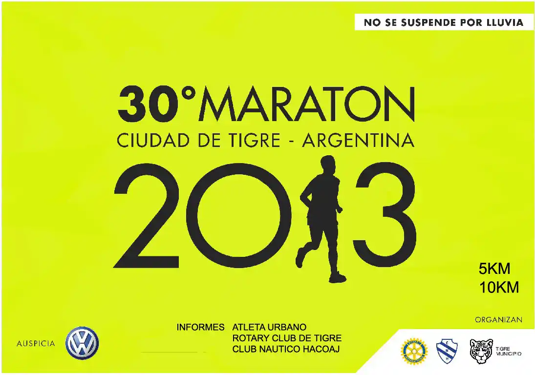 Llega la 30° Maratón Ciudad de Tigre