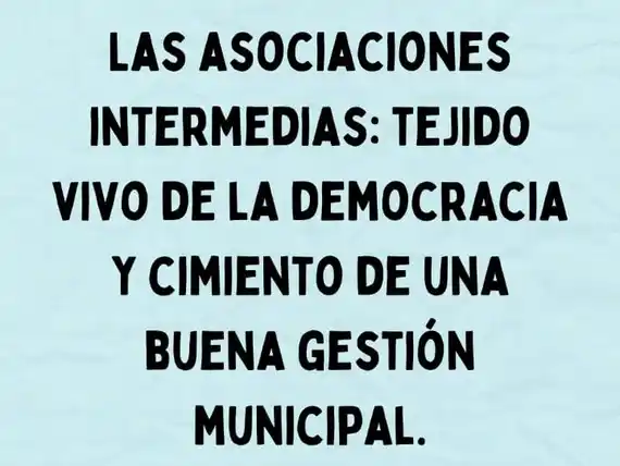 Las asociaciones intermedias: tejido vivo de la democracia y cimiento de una buena gestión municipal.