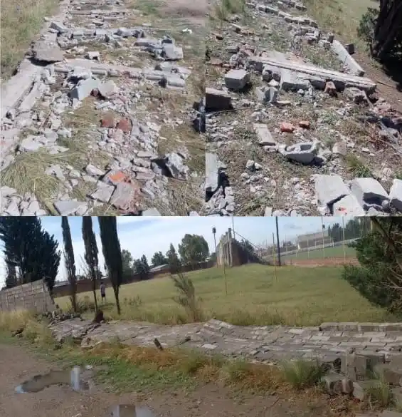 “Miserables”: robaron los ladrillos de un corralón que se cayó en el Club Olimpo