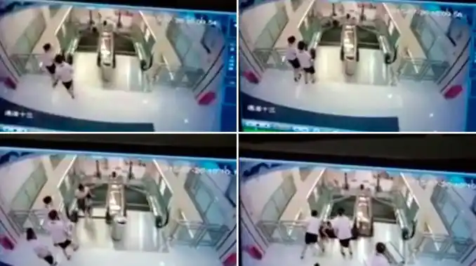 VIDEO: Murió atrapada por una escalera mecánica pero salvó a su hijo