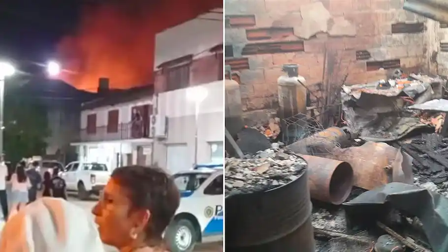 Explosión e incendio en un patio de comidas en Entre Ríos: cuatro heridos, tres en estado crítico