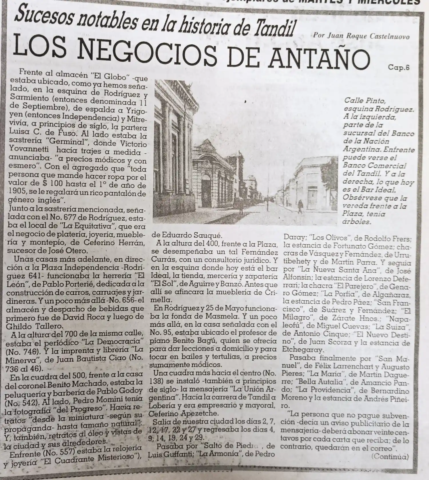Los negocios de antaño      Cap. 6