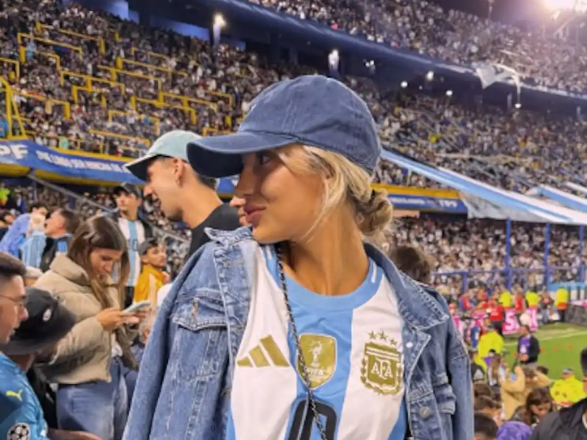 Frany Pérez en la cancha de Boca, durante un partido de la Selección Argentina.