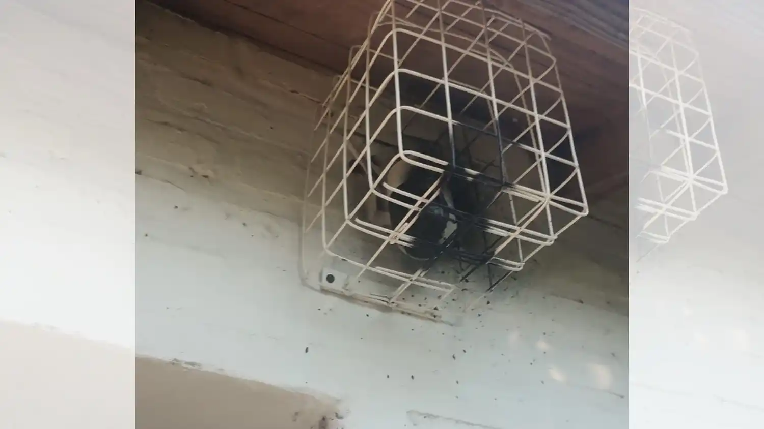 Una cámara de seguridad fue pintada de negro, impidiendo que el dueño controle el exterior de su casa.