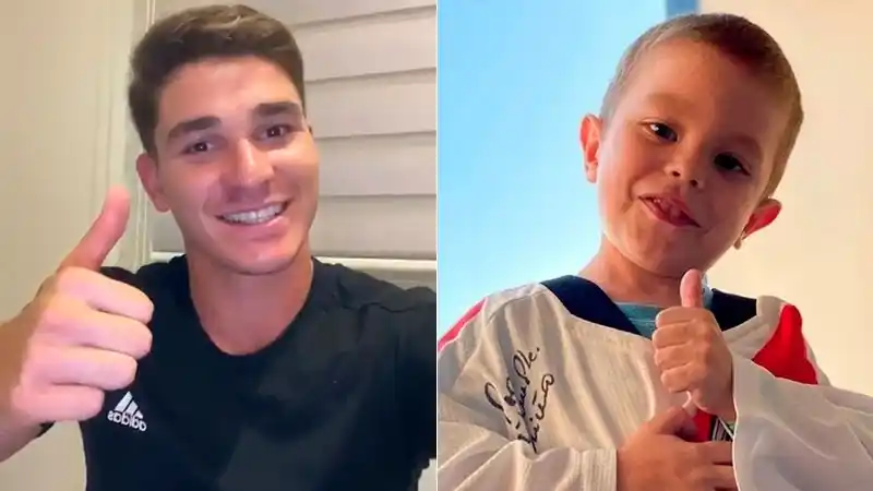 El enorme gesto de Julián Álvarez con un chiquito de Gualeguaychú que espera un transplante